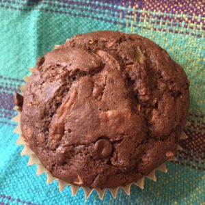 Double Chocolate Zucchini Muffin from sloCooking.net