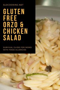 gluten free orzo and chicken salad from sloCooking.net