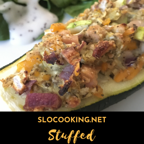 sloCooking recipe stuffed zucchini with chicken